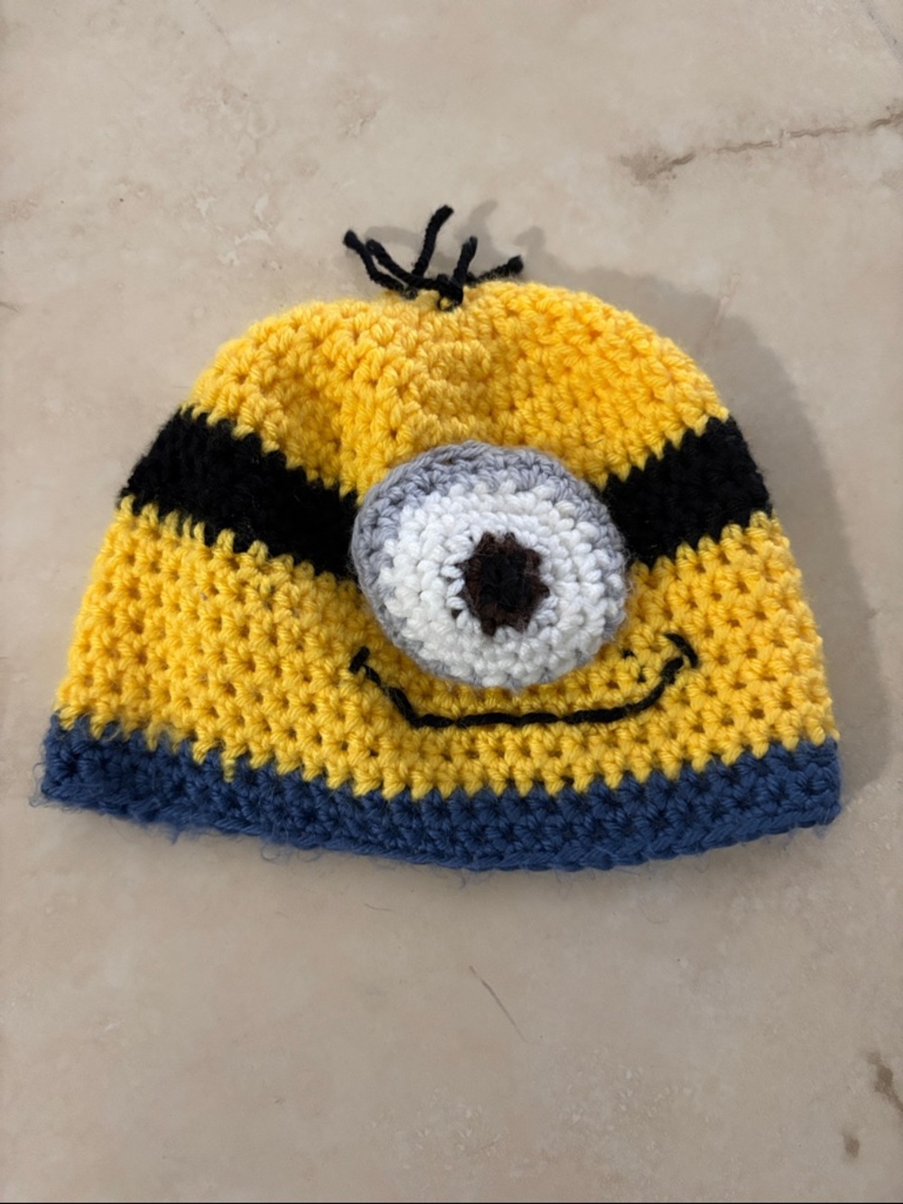 Handmade Yellow Minion Crochet Beanie